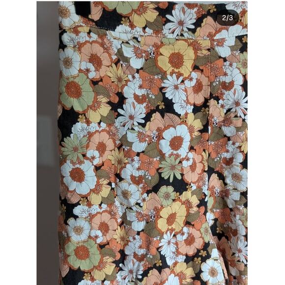 Haver & Blair London Floral Cropped Wide Leg Pants with Pockets Sz S - Picture 2 of 7